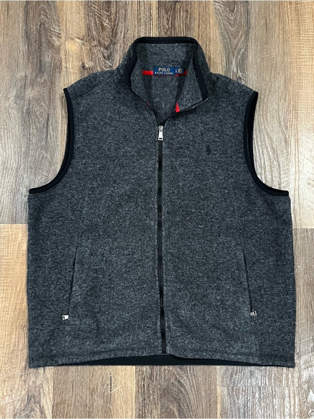 Polo Ralph Lauren Fleece Vest Mens Large Gray Full Zip